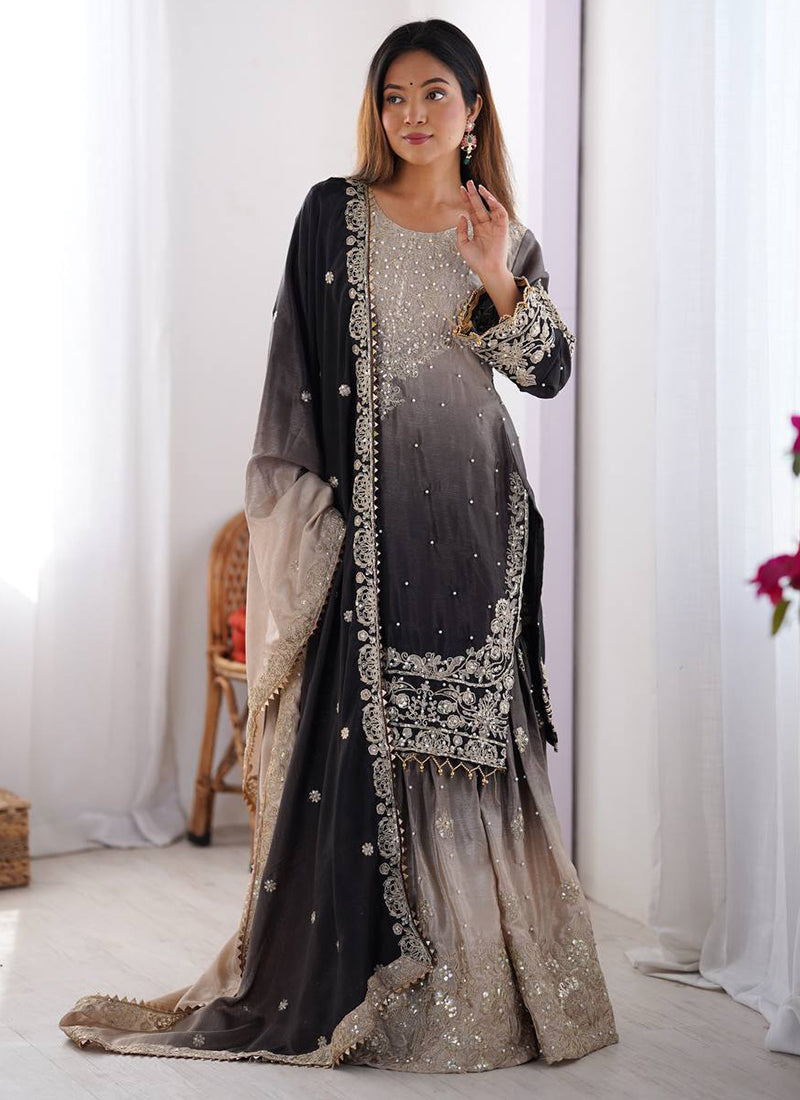 Chinon Party Wear Readymade Sharara Salwar velmira