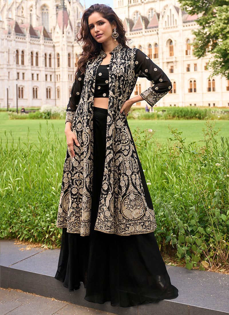 Georgette Wedding Wear Readymade Indowestern Suit velmira