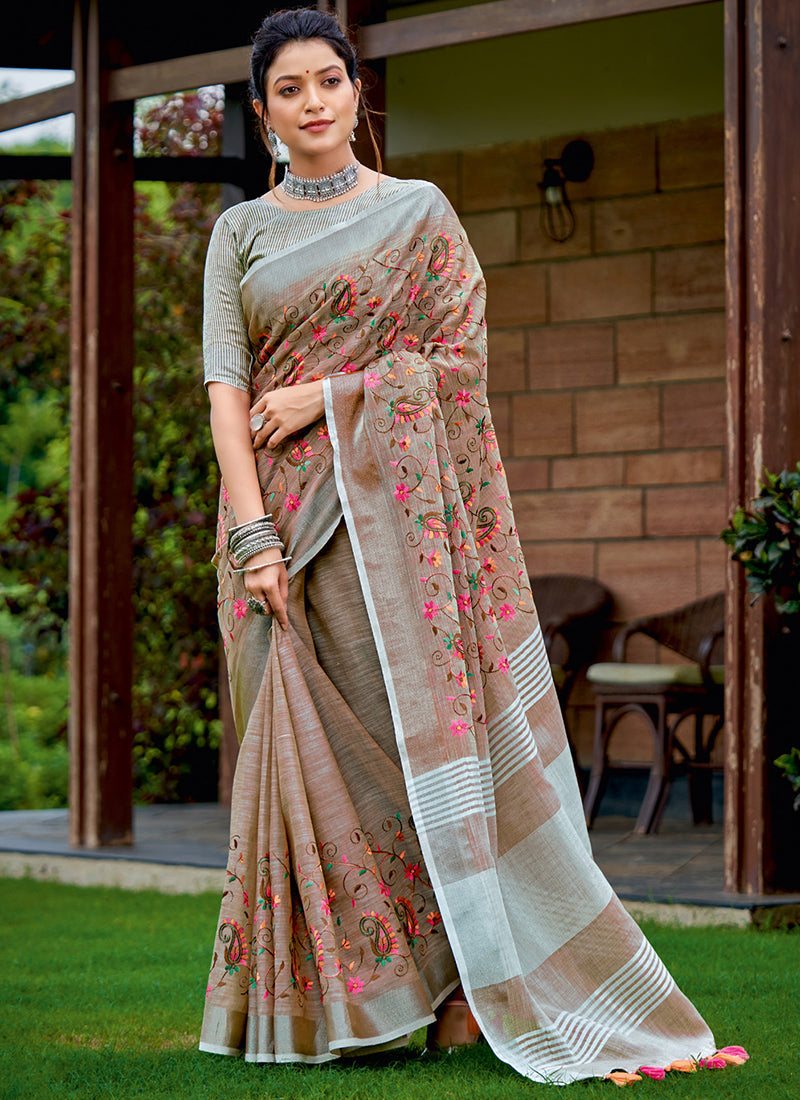 Linen Daily Wear Saree velmira