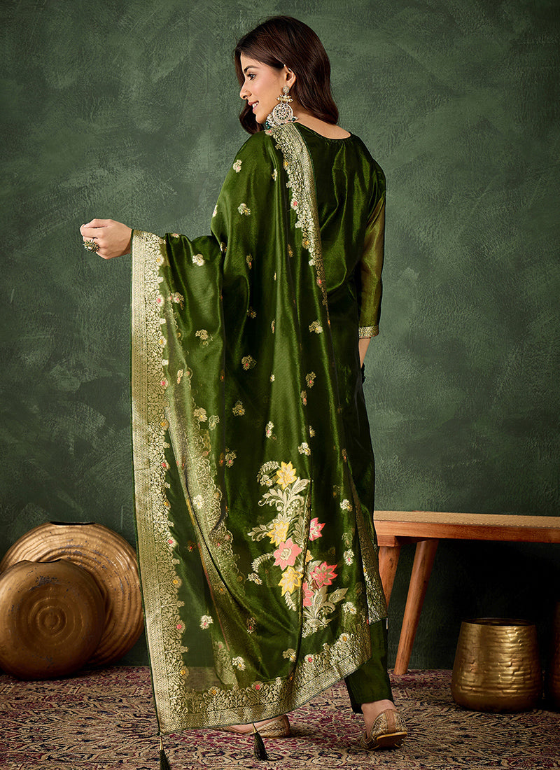 Organza Silk Wedding Wear Readymade Salwar velmira