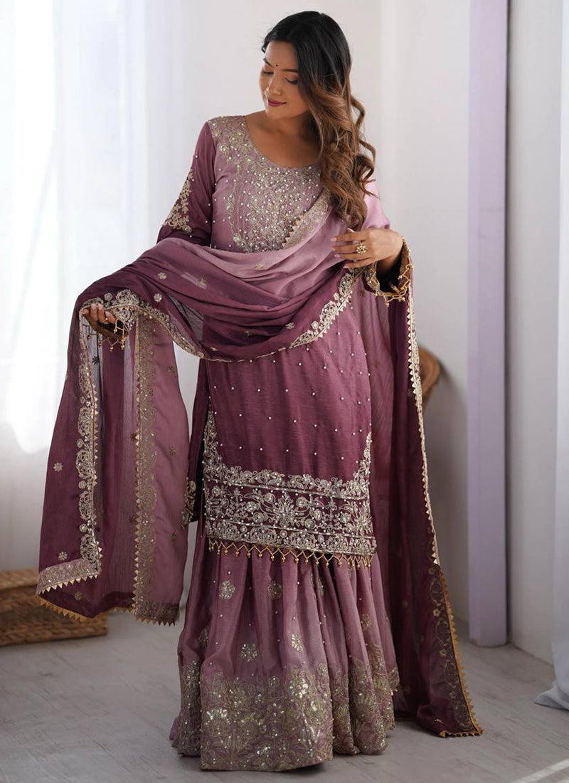 Chinon Party Wear Readymade Sharara Salwar velmira