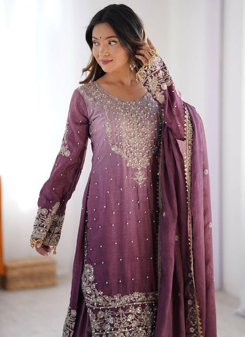 Chinon Party Wear Readymade Sharara Salwar velmira