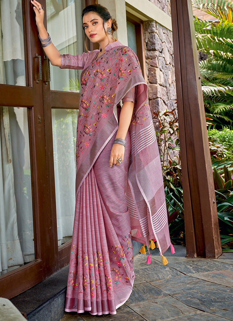 Linen Daily Wear Saree velmira