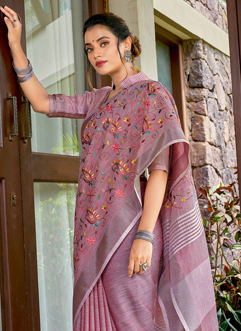 Linen Daily Wear Saree velmira