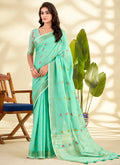 Linen Silk Party Wear Saree velmira