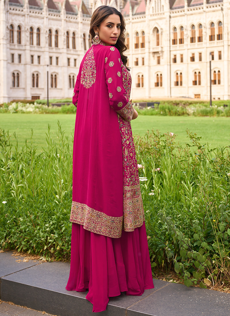 Georgette Wedding Wear Readymade Indowestern Suit velmira