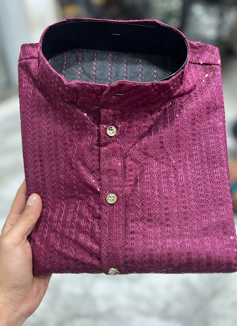 Royal Men Banglori Silk  Readymade Kurta Pyjama velmira
