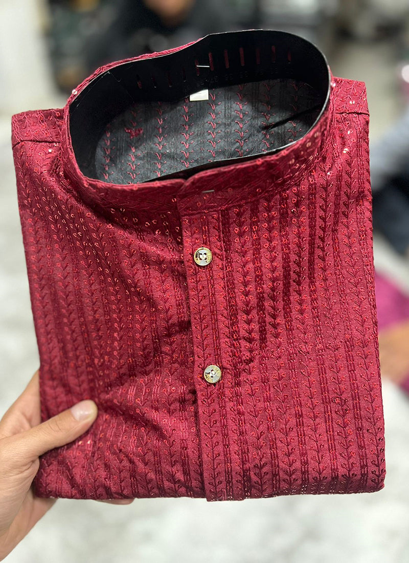 Royal Men Banglori Silk  Readymade Kurta Pyjama velmira