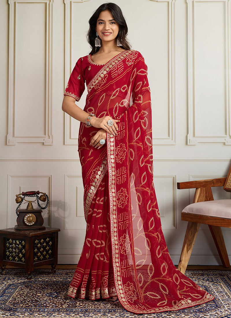 Georgette Party Wear Saree velmira