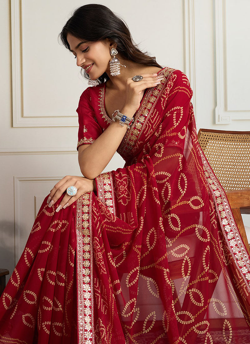 Georgette Party Wear Saree velmira