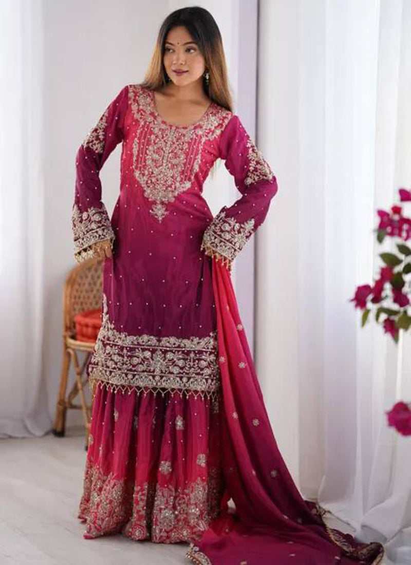 Chinon Party Wear Readymade Sharara Salwar velmira