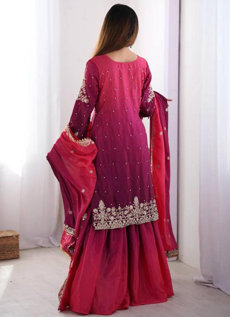 Chinon Party Wear Readymade Sharara Salwar velmira