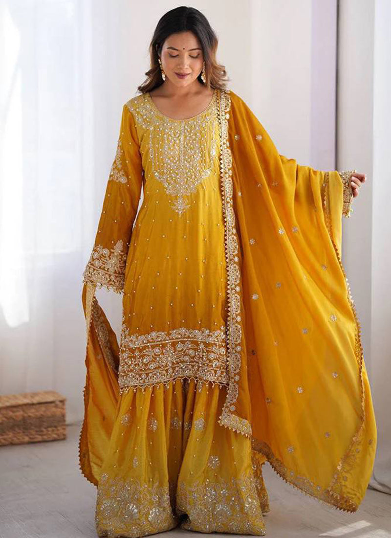 Chinon Party Wear Readymade Sharara Salwar velmira