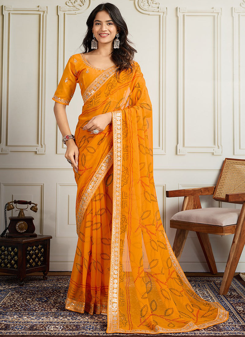 Georgette Party Wear Saree velmira