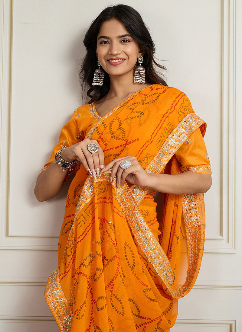 Georgette Party Wear Saree velmira