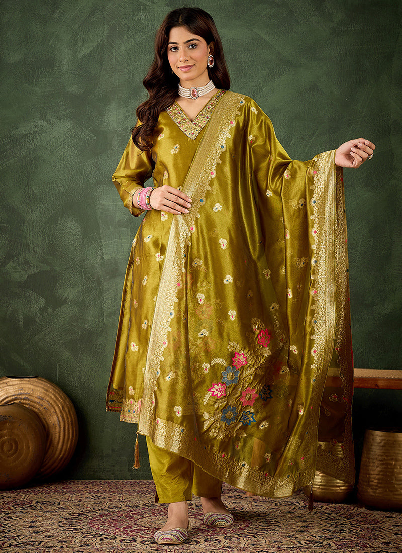 Organza Silk Wedding Wear Readymade Salwar velmira