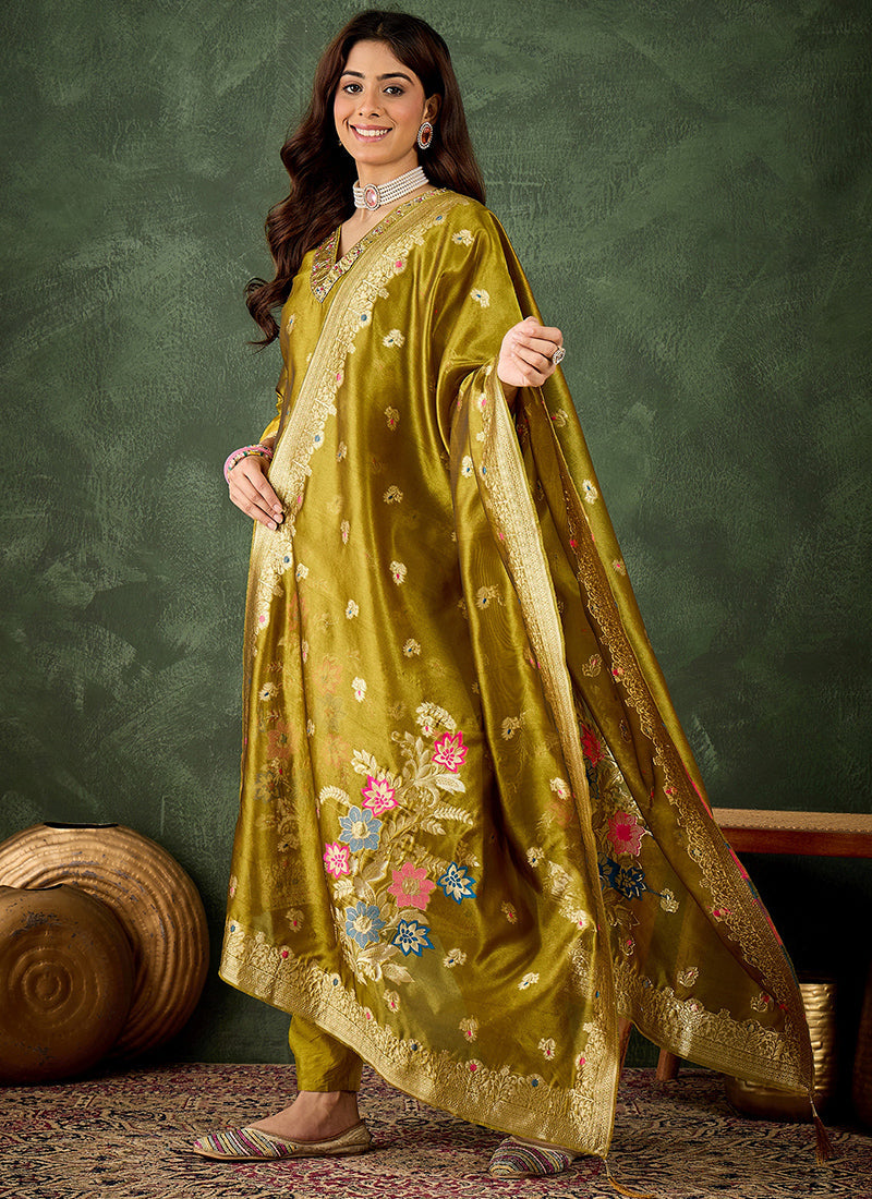 Organza Silk Wedding Wear Readymade Salwar velmira