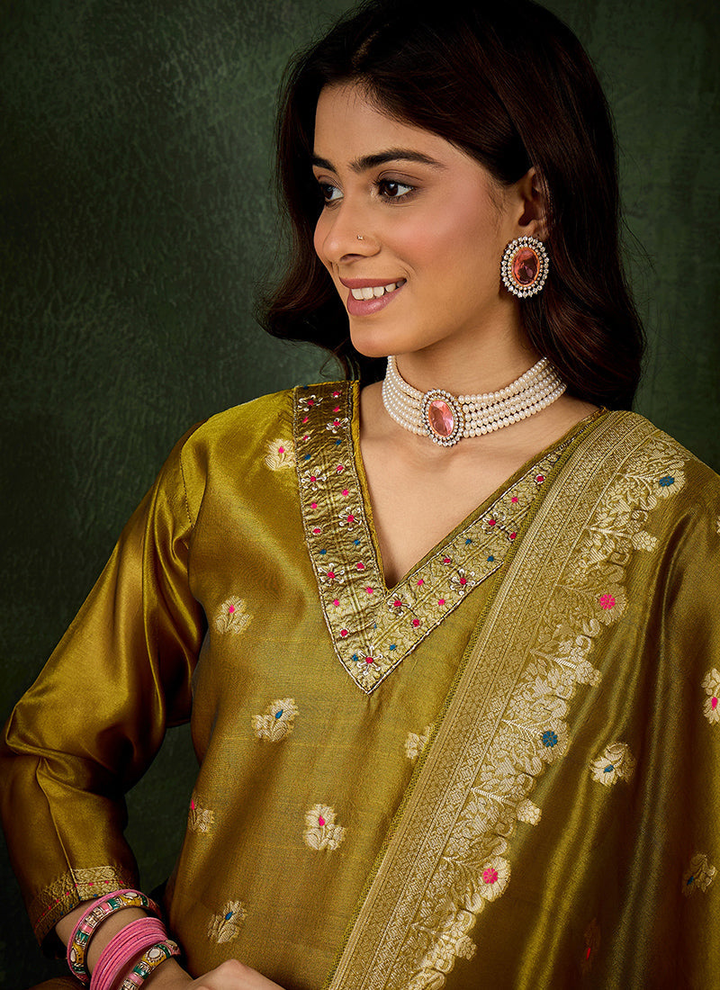 Organza Silk Wedding Wear Readymade Salwar velmira