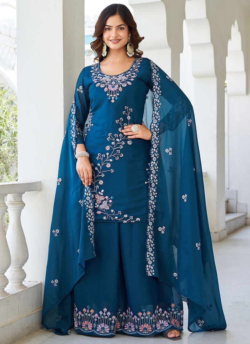 Star Georgette Party Wear Readymade Plazzo Suit velmira