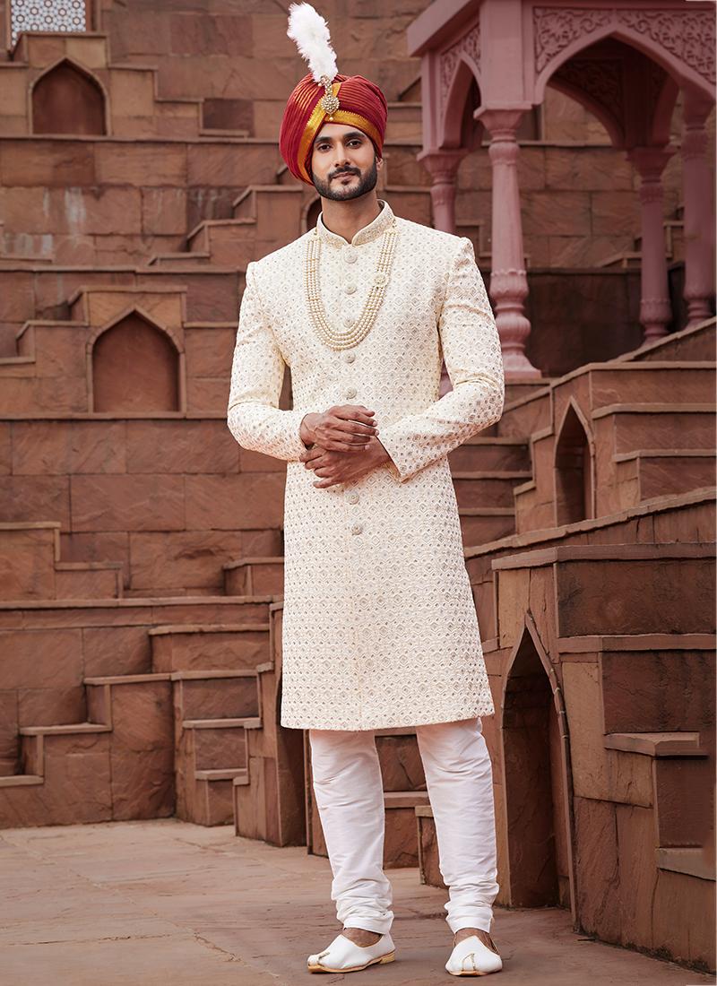 Art Silk Wedding Wear Designer Sherwani velmira