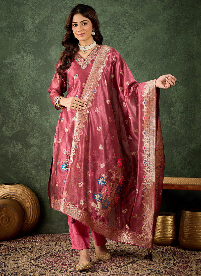 Organza Silk Wedding Wear Readymade Salwar velmira