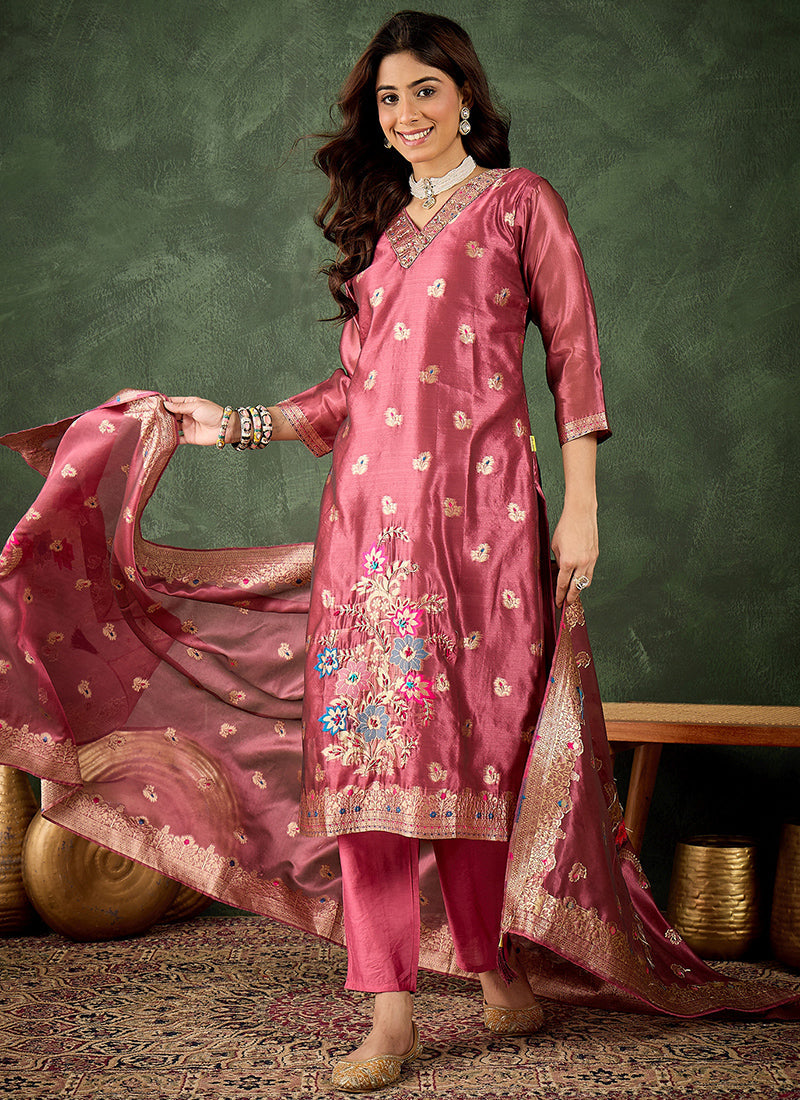 Organza Silk Wedding Wear Readymade Salwar velmira