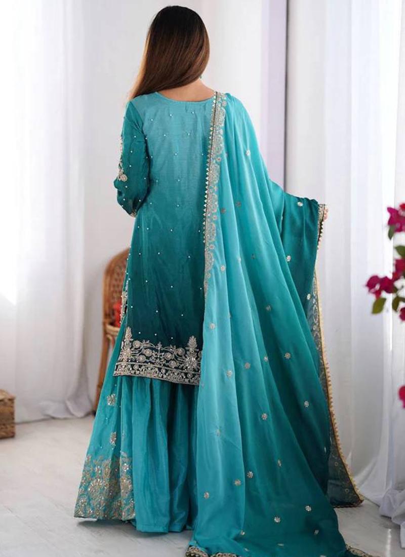 Chinon Party Wear Readymade Sharara Salwar velmira