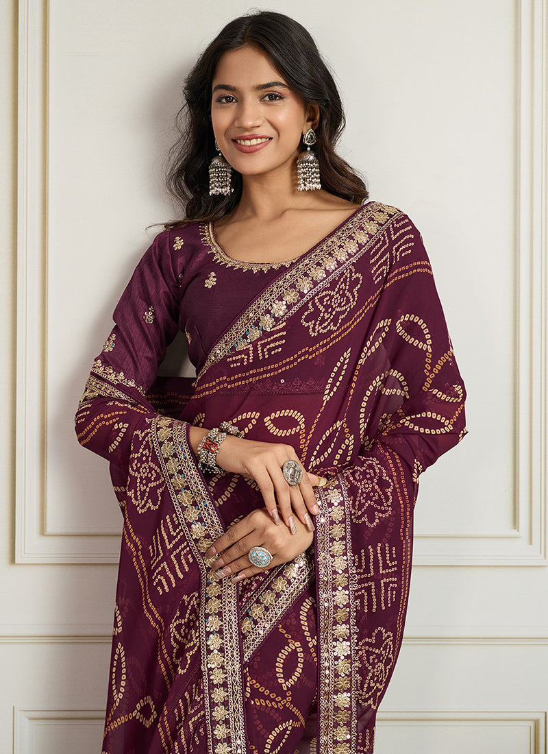 Georgette Party Wear Saree velmira