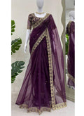 Organza Party Wear Saree velmira