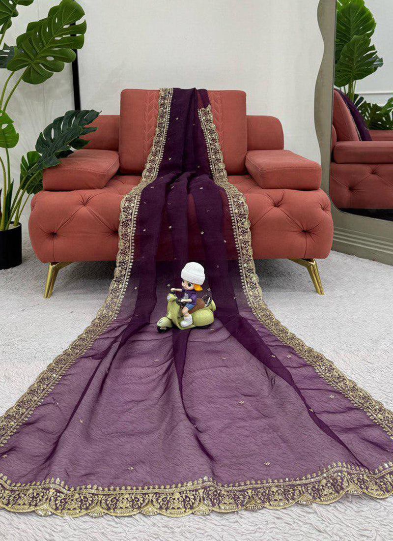 Organza Party Wear Saree velmira